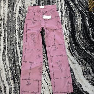 Honor The Gift Pink Graphic Crease Pant
